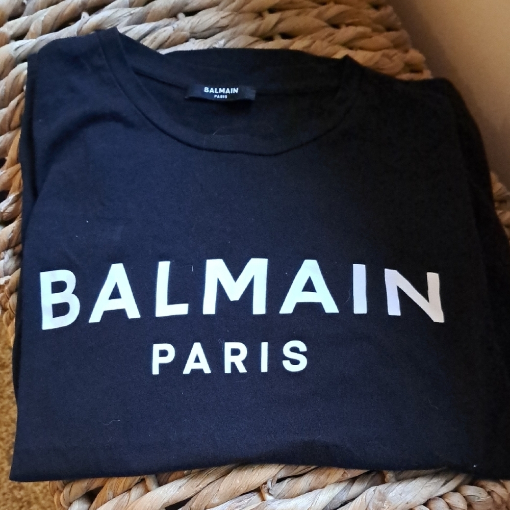 Balmain Black and White Short Sleeve Tee